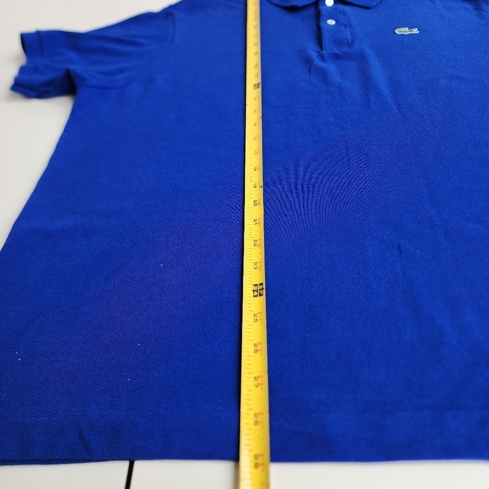 Lacoste Polo Shirt Men Size 8 3XL Royal Blue Stretch Short Sleeve - Picture 4 of 9